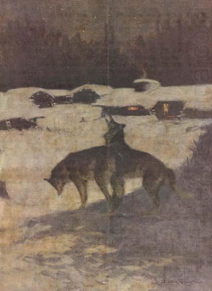 The Tragedey of the Trees:Lumber Camp at Night (mk430, Frederic Remington